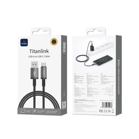 Кабель WIWU Titanlink USB-A to USB-C (Grey)